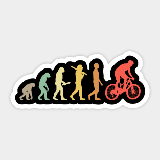 Retro Mountain Biking Evolution Gift For Mountain Bikers Sticker
